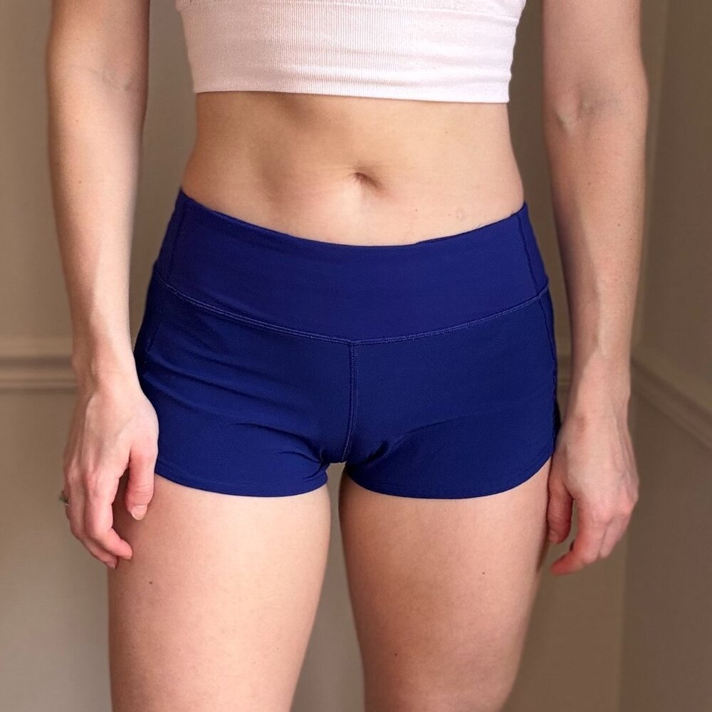 Lululemon Speed Up Low-Rise Lined Short 2.5", Size 4, Cobalt Blue